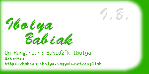 ibolya babiak business card